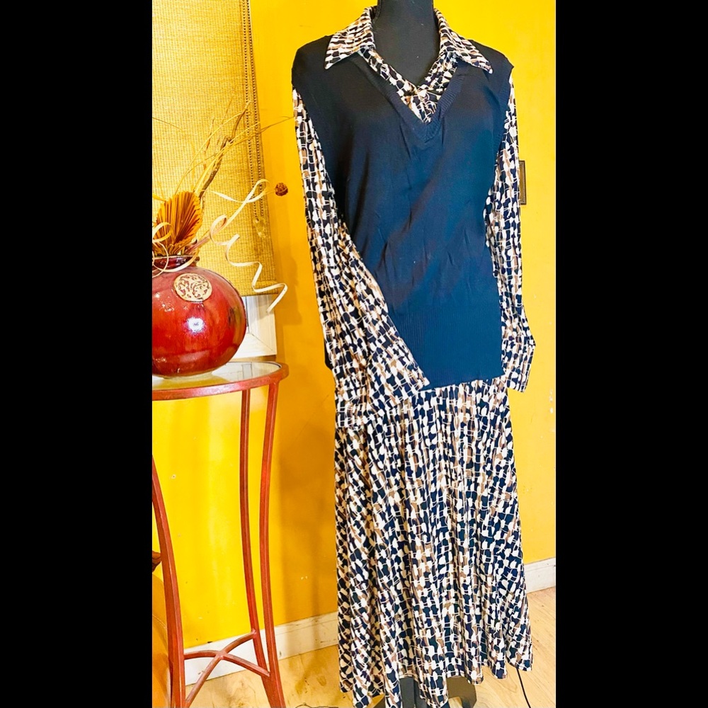 Erika Lynn Women's Multicolor Dress. Eat in, Polyester, Spandex (size 18/20)